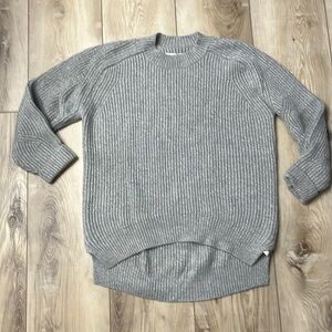 ALL SAINTS Women Shaker Stitch Gray Silver Sweater Size Medium